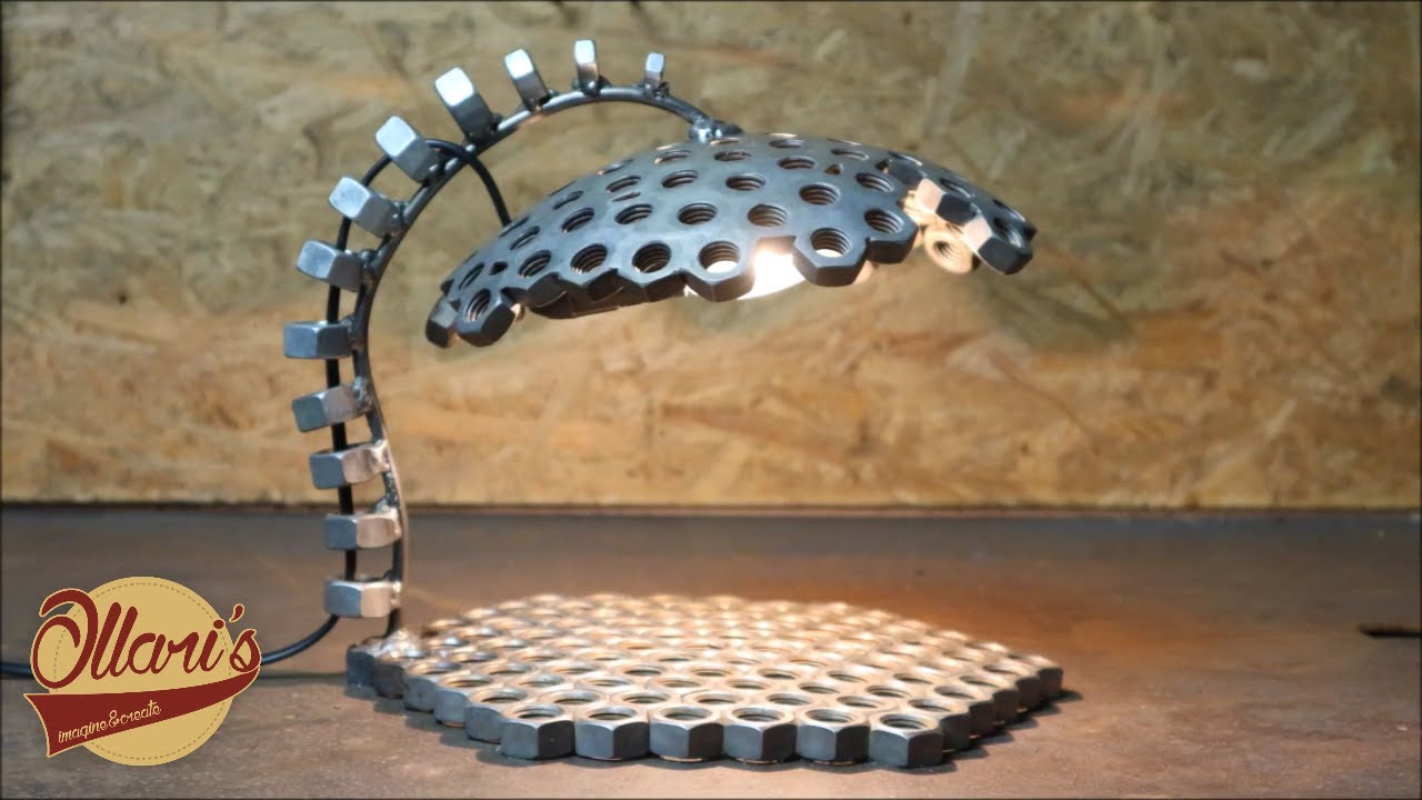 Lamp From Steel Nuts!  Beginner Welding Project