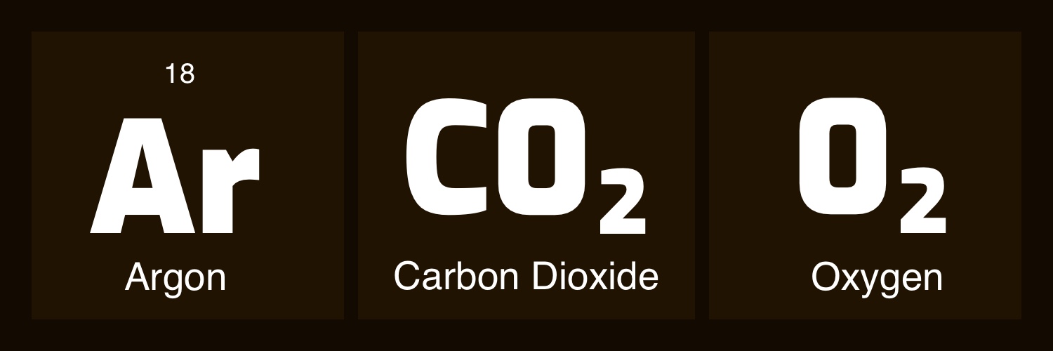 argon co2 oxygen gas mixture symbol