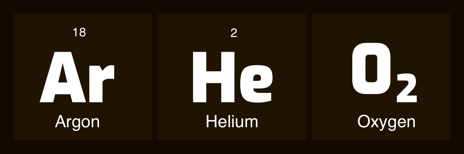 argon helium o2 gas mixture symbol