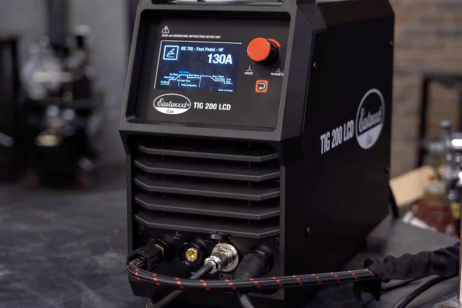 eastwood elite tig 200 lcd front machine