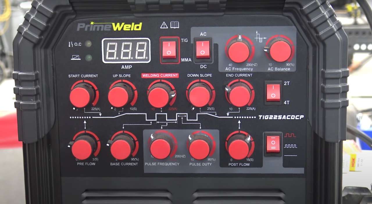 primeweld tig225x control panel