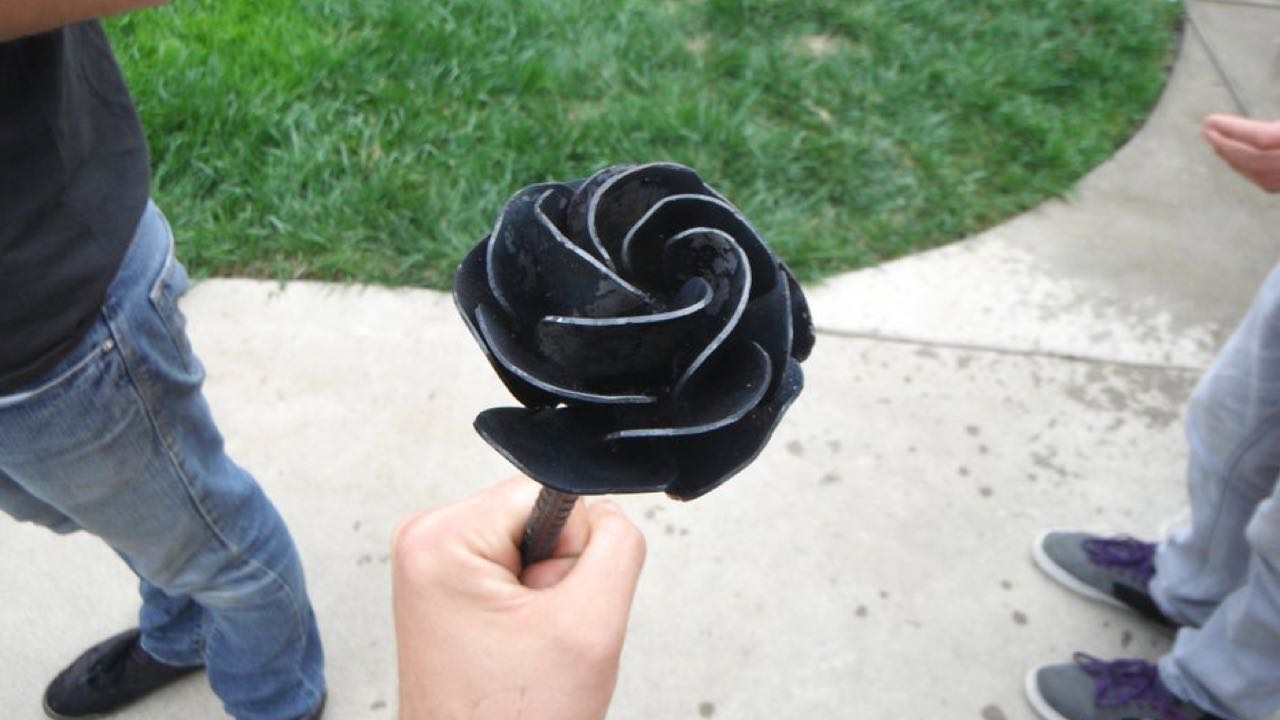 small metal rose scrap project