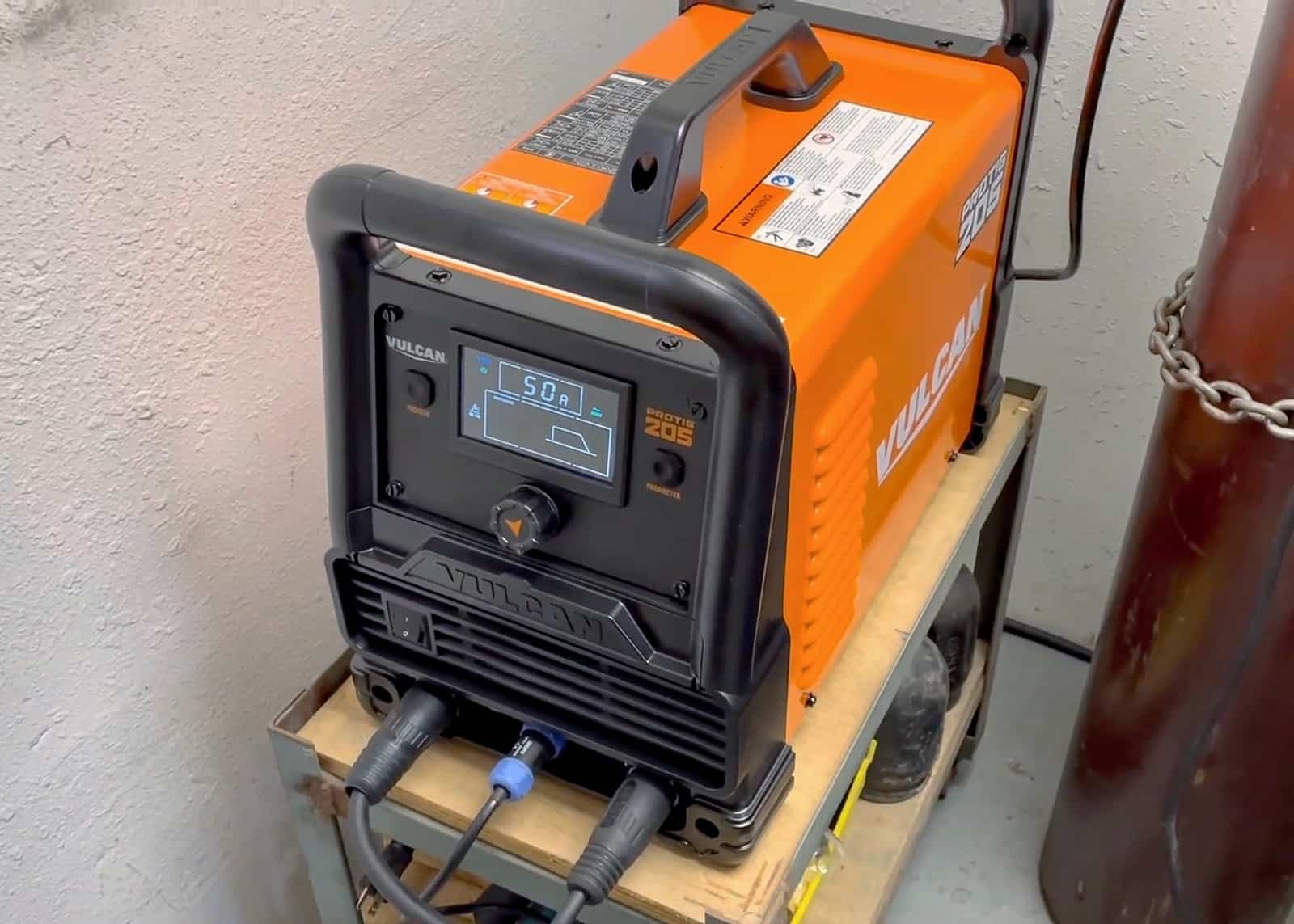 vulcan protig 205 tig welder on cart