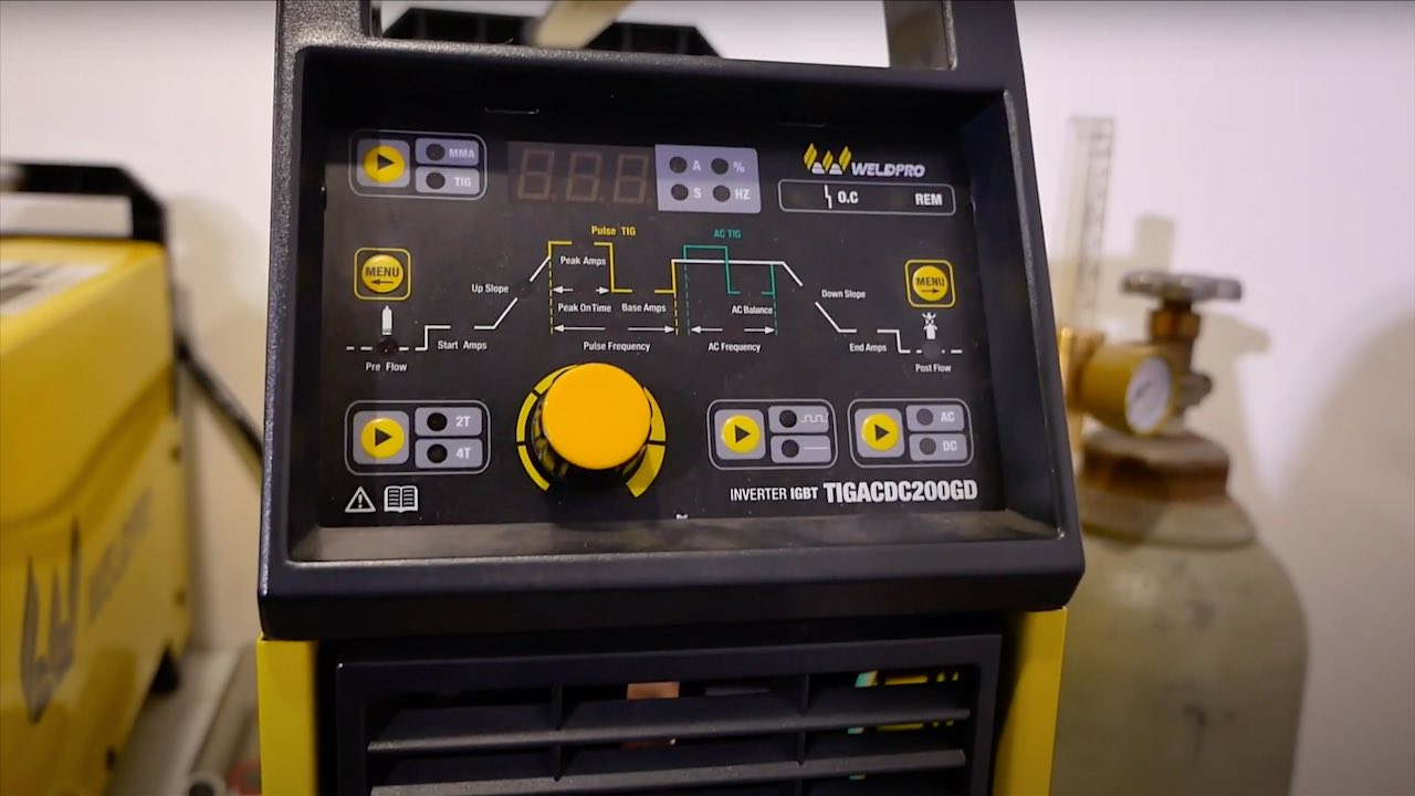 weldpro digital tig 200 control panel